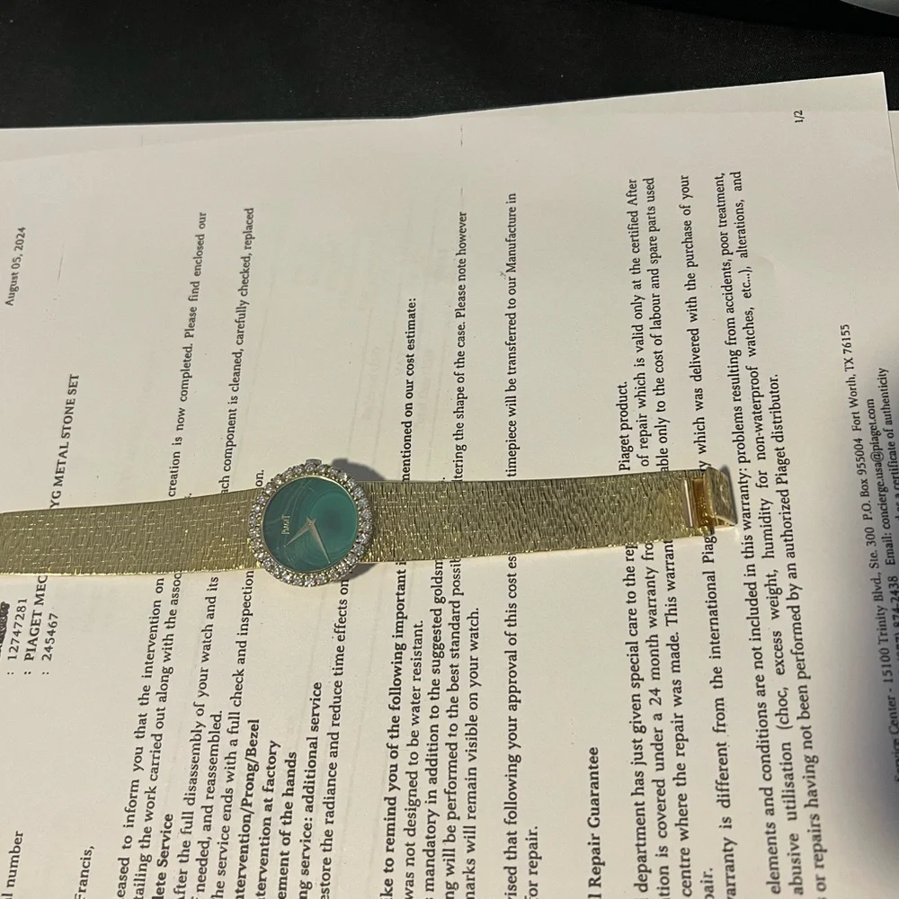 Rare Vintage Piaget Green Dial Ladies Diamond Watch - Picture 4 of 14